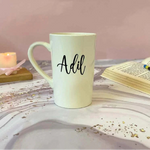 Personalized Tall coffee mug in pastel love