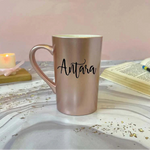 Personalized Tall coffee mug in pastel love