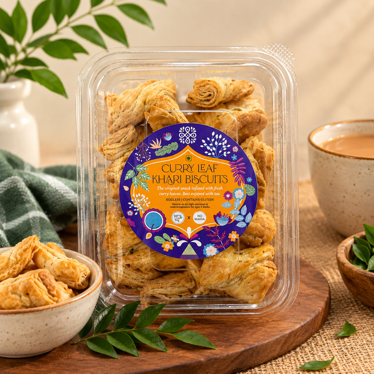 Curry Leaf Khari Biscuits