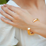 Hexa Enamel Gold Cuff