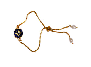 Evil eye gold rakhi bracelet