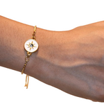 Evil Eye White & Gold Rakhi Bracelet