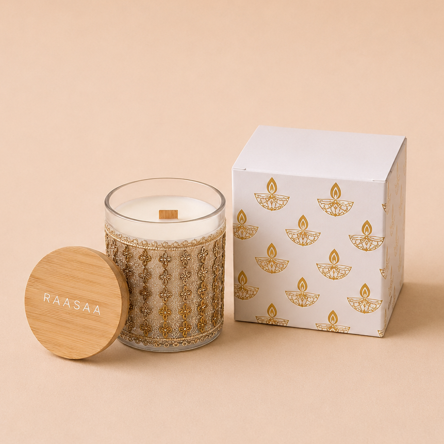 Deepa White Tea & Teak Scented Candle