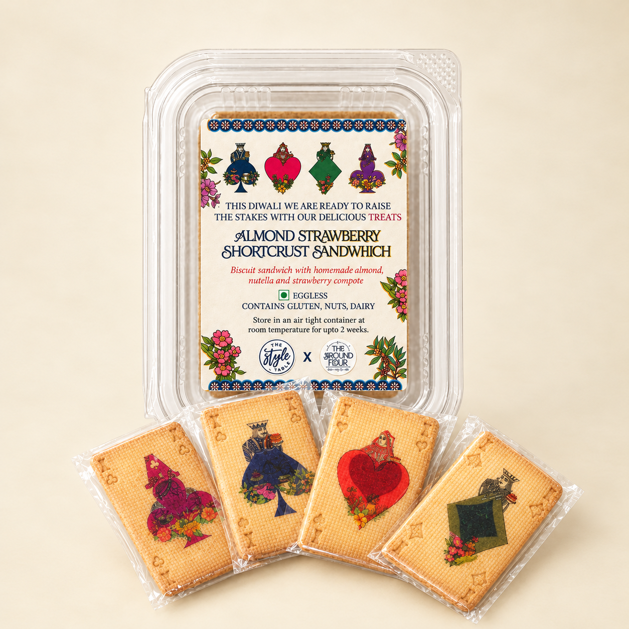 Almond Strawberry Shortcrust Sandwich Biscuit