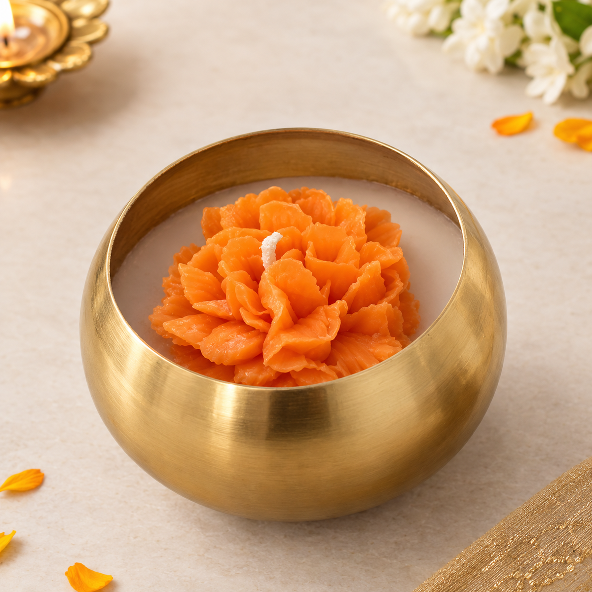 Marigold Brass Bowl Candle
