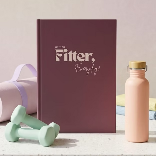 Fitness and Wellness Journal with workout planner, habit tracker, hydration log and mindfulness pages