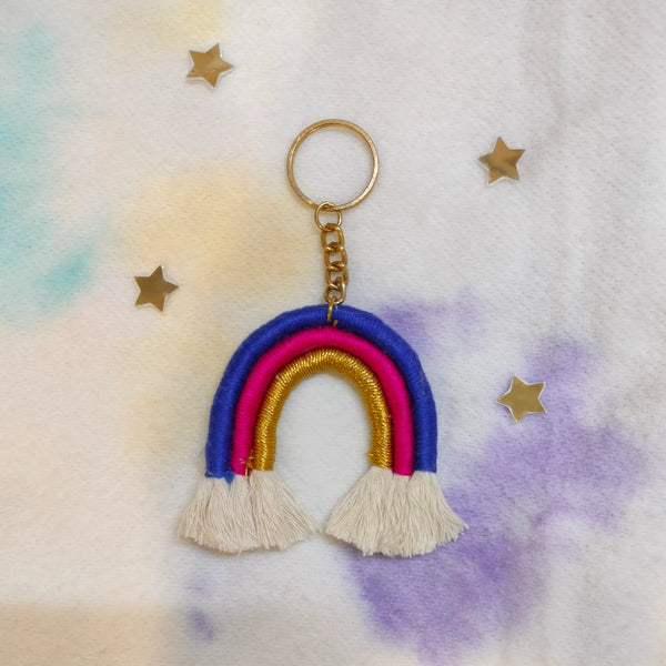 Macrame Mini Rainbow Keychain