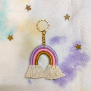 Macrame Mini Rainbow Keychain