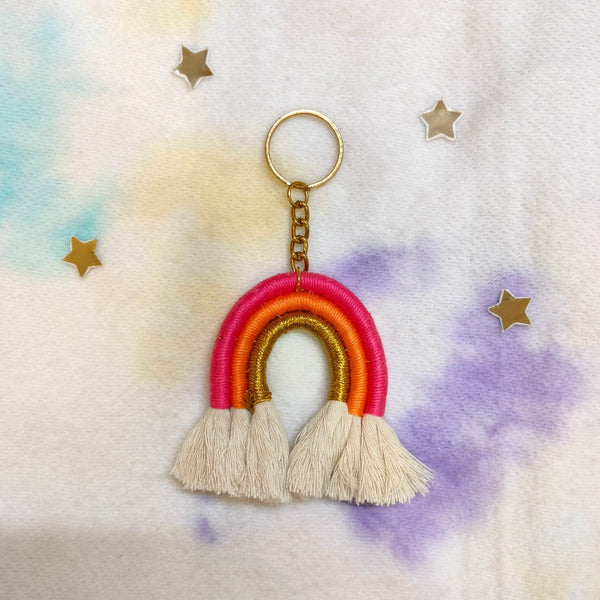 Macrame Mini Rainbow Keychain