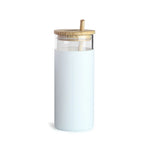 Sleek Glass Tumblers with Silicone Sleeve and Bamboo Lid & Straw