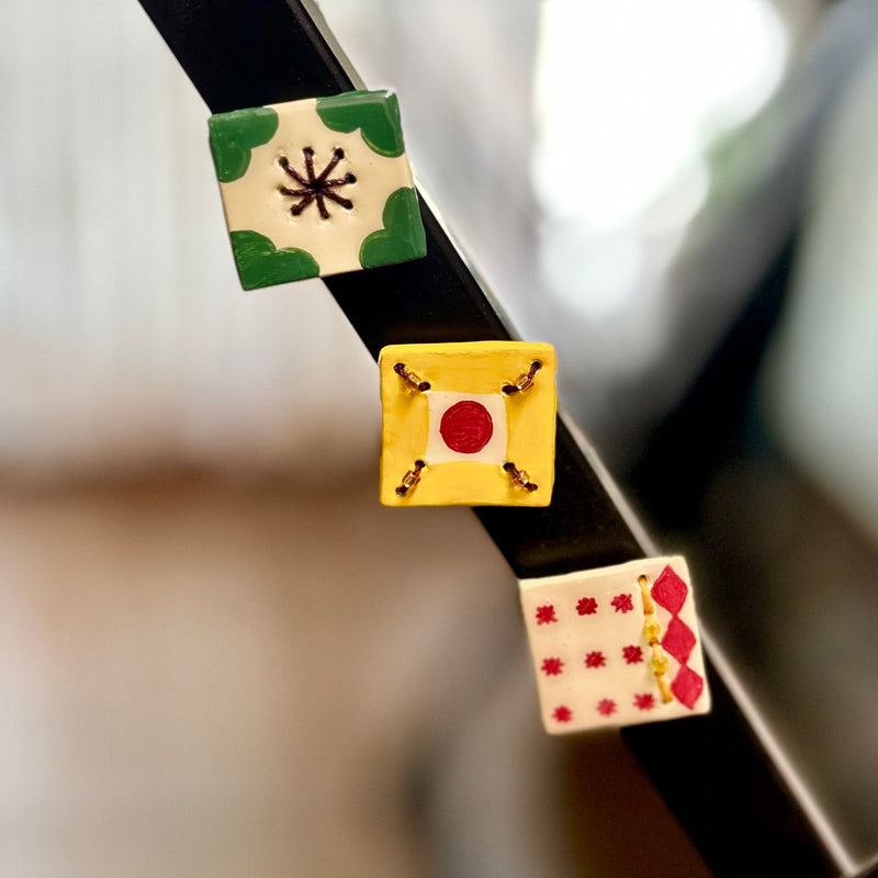 Athangudi Tile Magnets | Set of 3