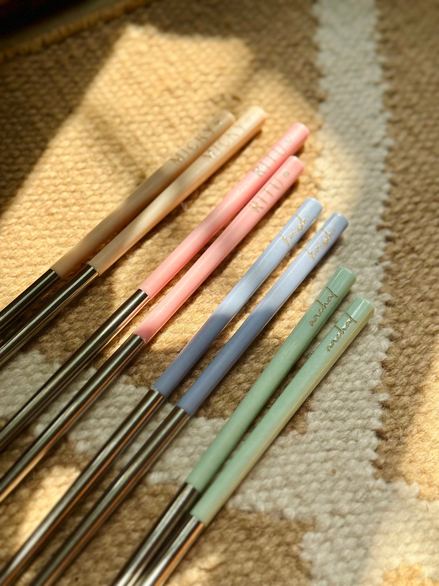 Pastel Chopsticks: Engraved