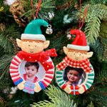 Jolly Elf Photoframe Ornaments Set of 2 Personalised