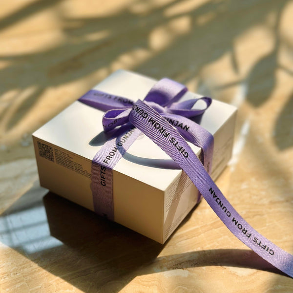 personalized twill ribbon lavender gift wrapper