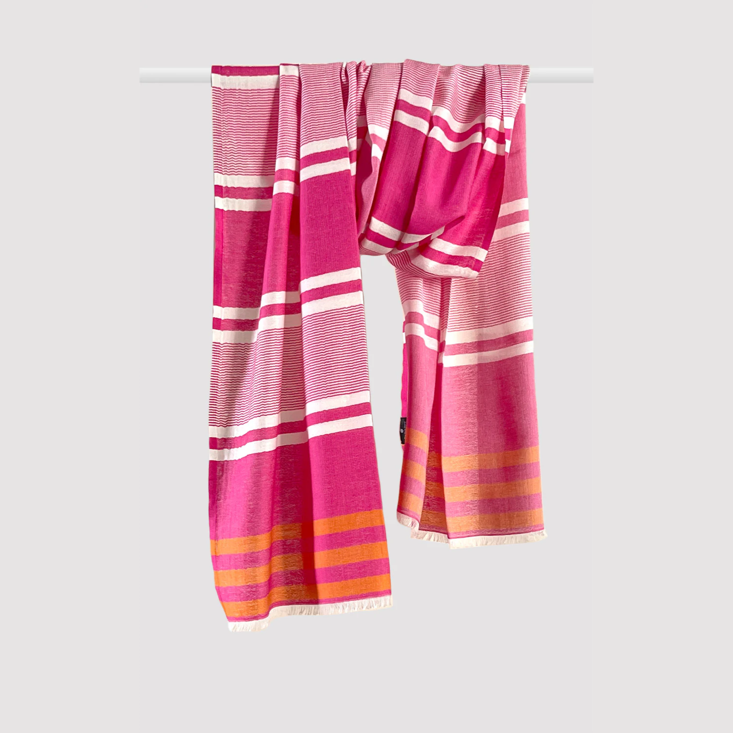 Magenta Cotton Stripes Stole