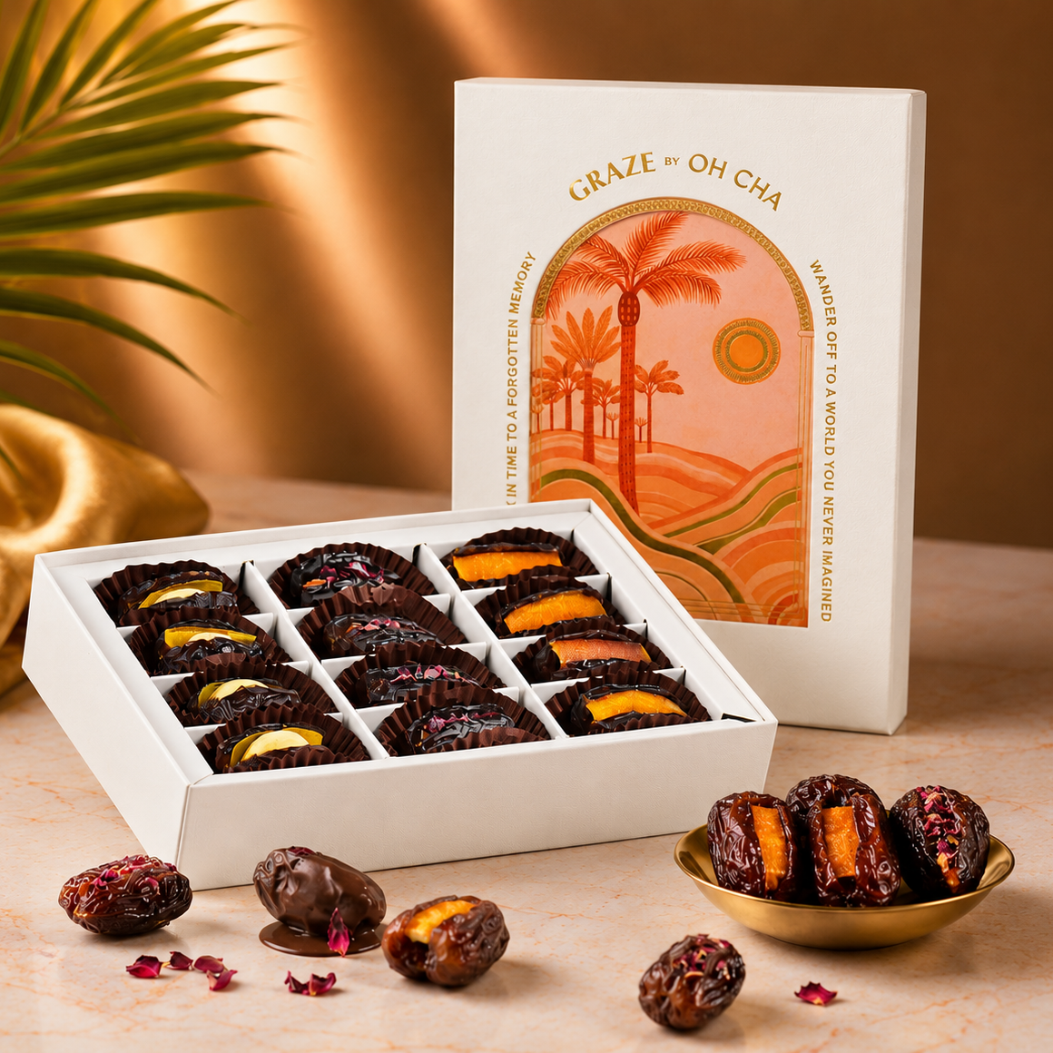 Premium Assorted Stuffed Medjool Dates Gift Box | 12 Pieces