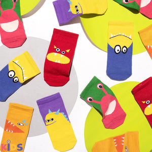 Kids Cute Monsters Socks (Set Of 5)