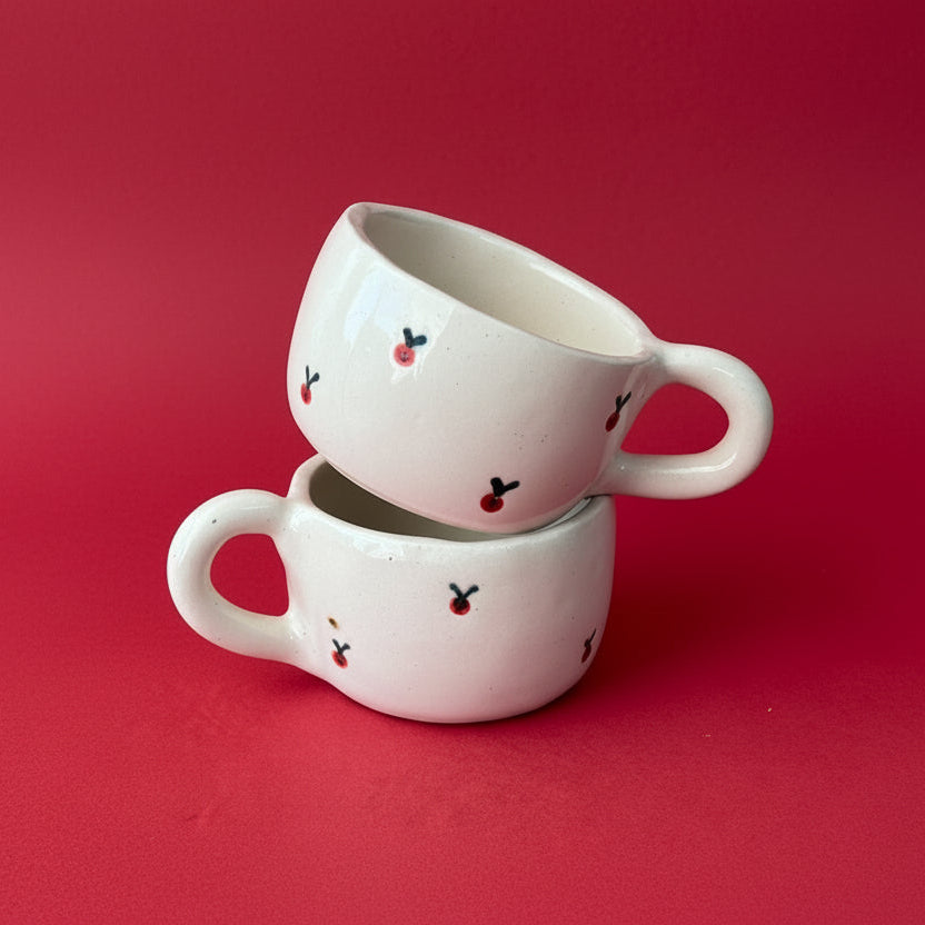 Ladybirdy Ceramic Mugs -Set of 2