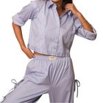 Lace & Laze Set – Blue Stripes