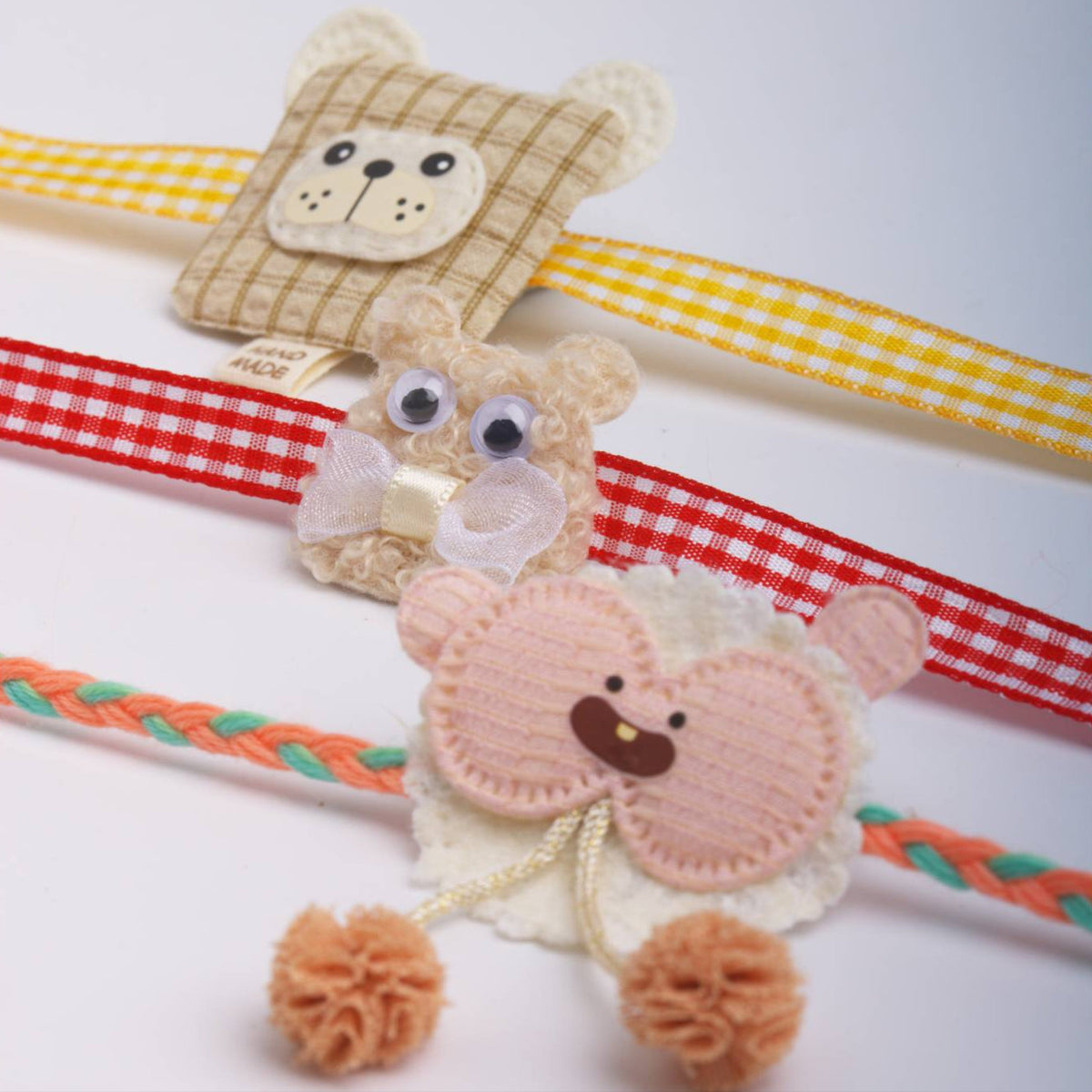 Bear Hugs Fabric Rakhi Set of 3