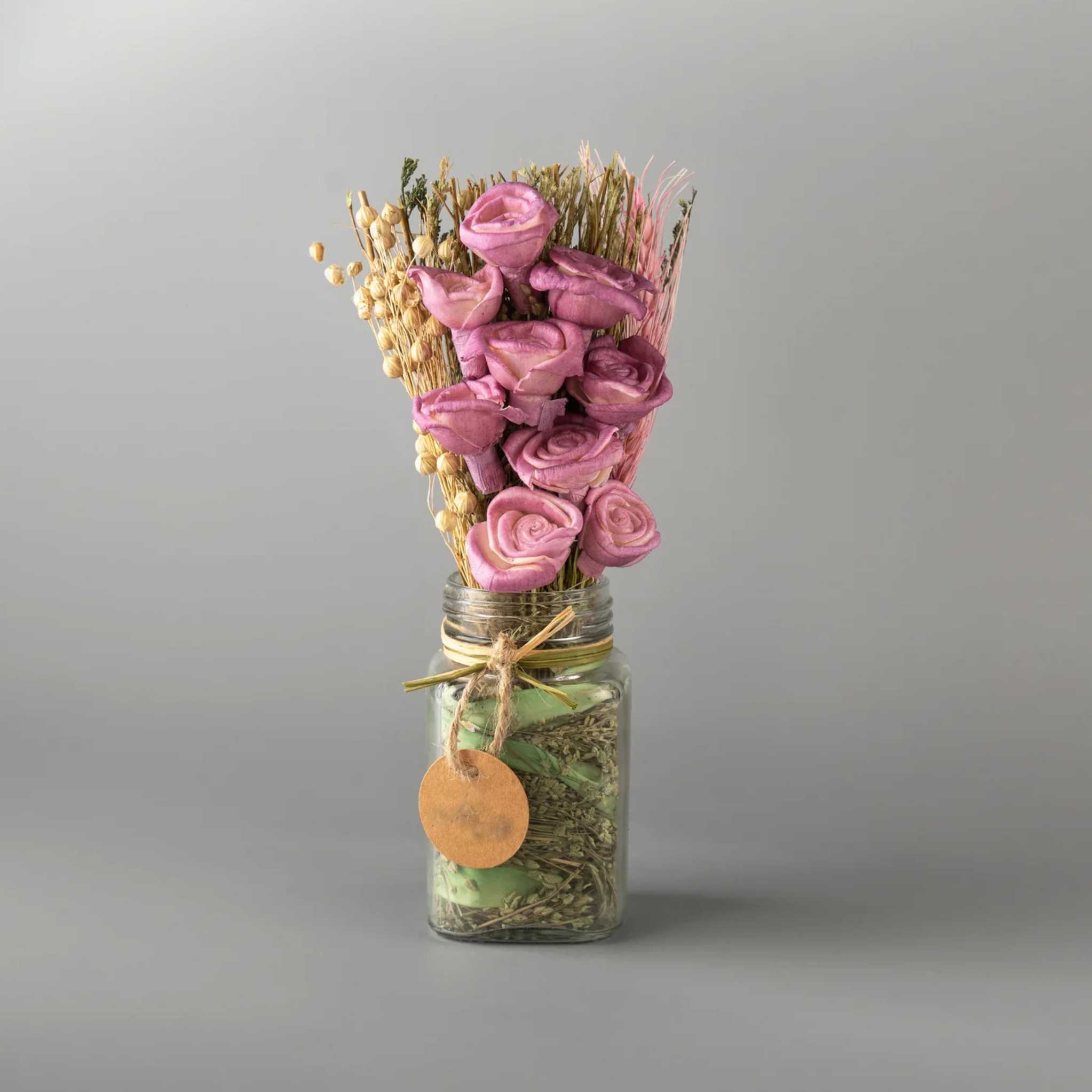 Buy Best Dried Floral Arrangements with Sola Pink Roses 
