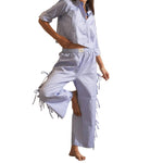 Lace & Laze Set – Blue Stripes