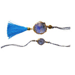 Geode Blue Crystal with Tassel Rakhi
