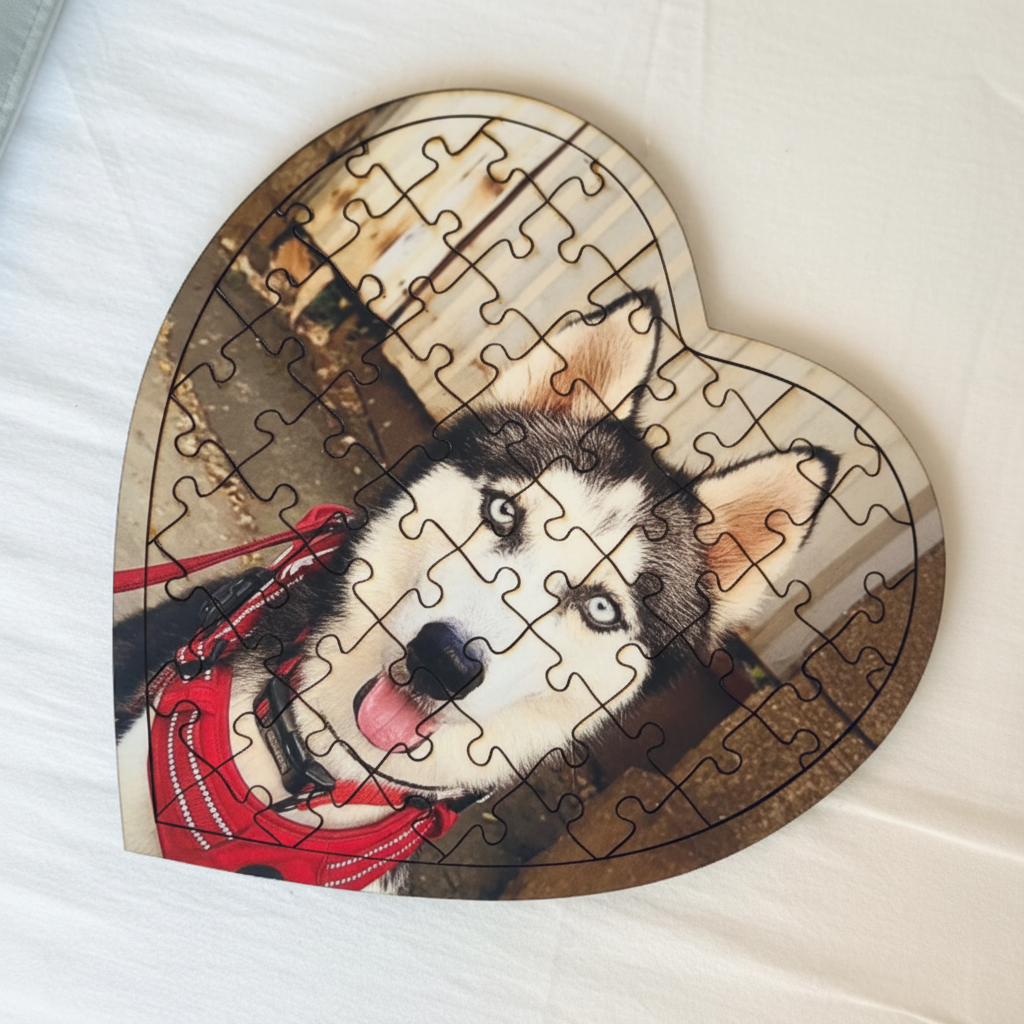 Wooden Heart Puzzle Personalized