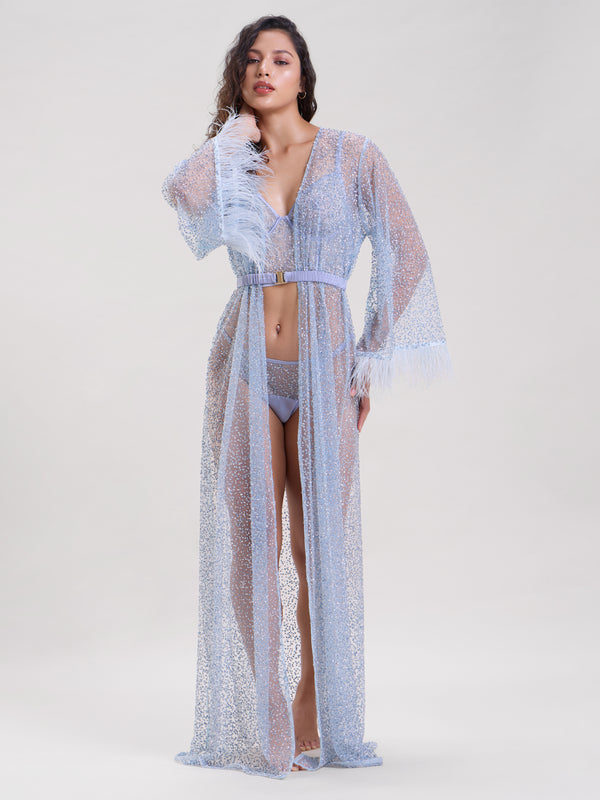 Shop Queen Sheer Robe With Belt 