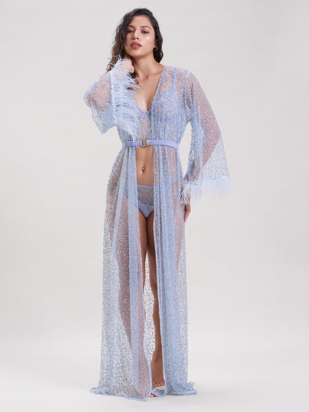Shop Queen Sheer Robe With Belt 