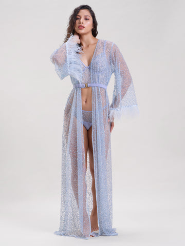Shop Queen Sheer Robe With Belt 