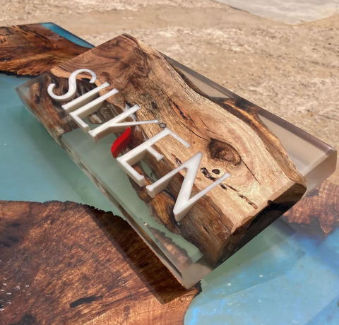 Customized teak wood name plate online