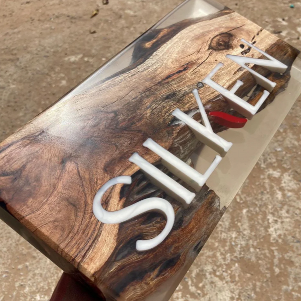 Personalized teak wood name plate