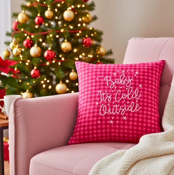 Baby It’s Cold Outside Plaid Cushion Cover