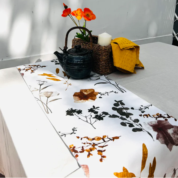 Botanical Bloom Table Runner | Mustard