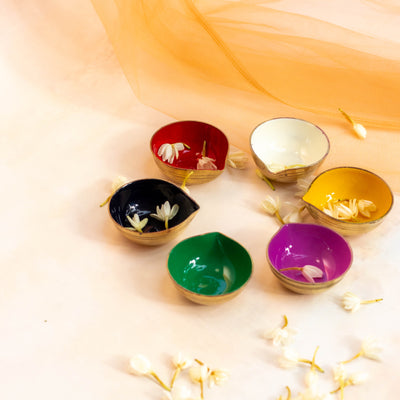 Colourful Enamel Diyas