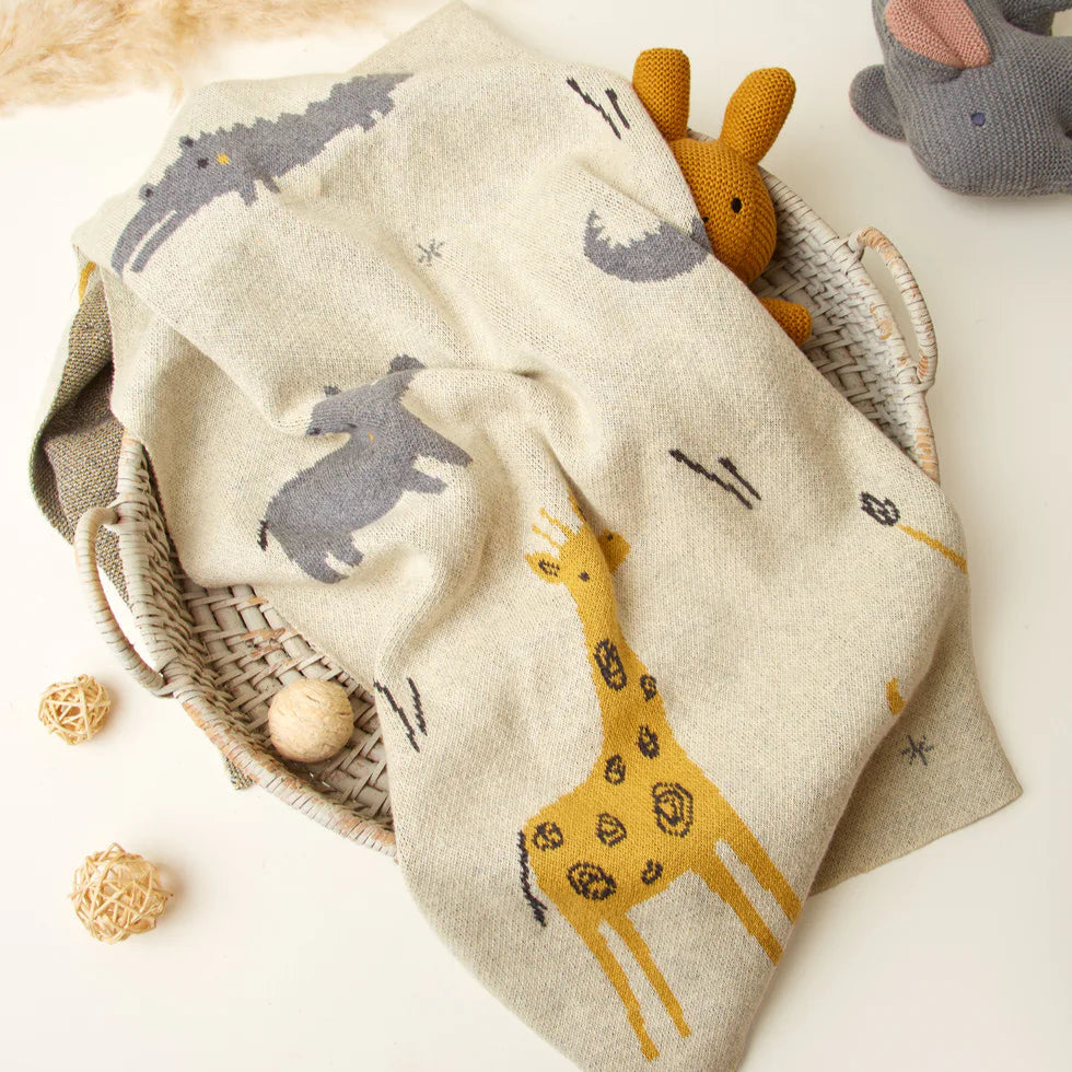 Baby Blanket with Animal Print