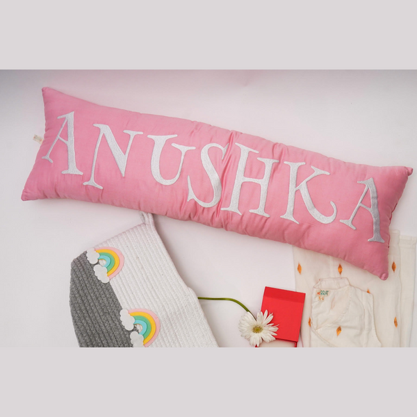 Embroidered Bolster Pillow Personalised
