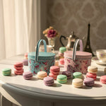 Vintage Floral Tin Basket – Set of 2