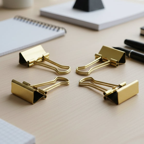 Binder Clips - Gold
