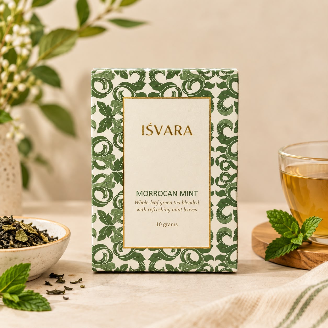 Morrocan Mint – Whole Leaf Green Tea with Mint Leaves