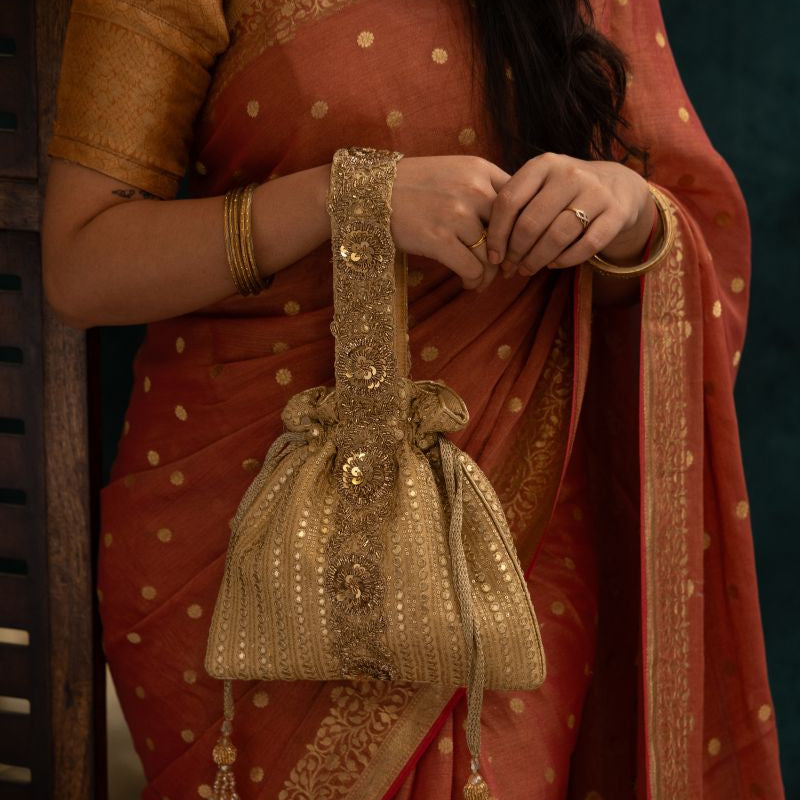 Gold Potli Bags for Girls