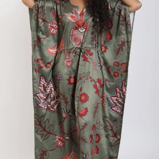Alluring Firdaus Olive Kaftan
