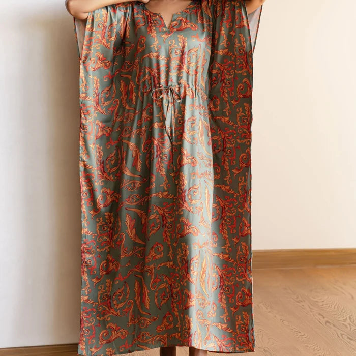 Alluring Venetian Evergreen Kaftan