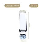 Ball Base Champagne Glass Set Of 2 | 280ml Blue