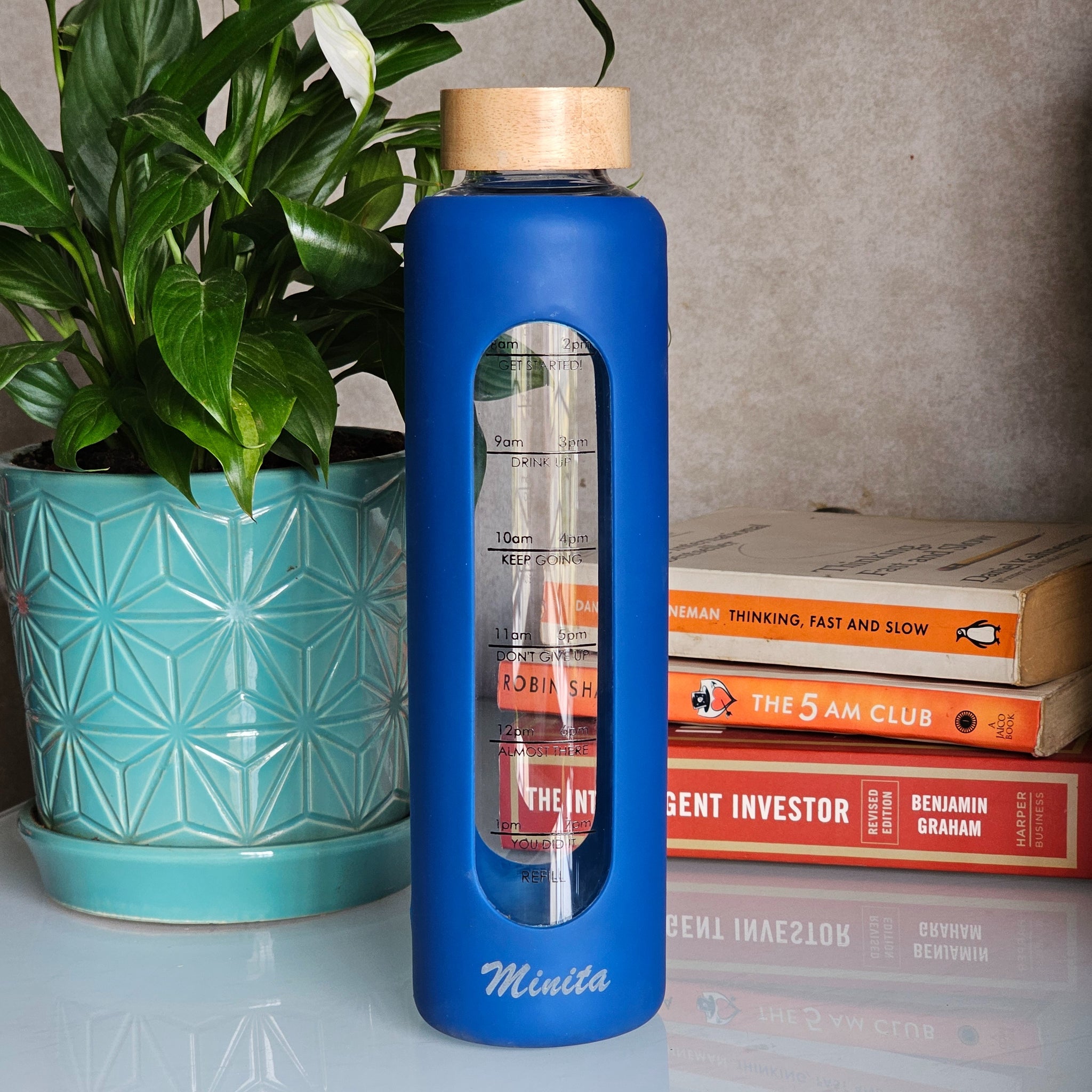 Motivational Glass Bottle with Silicone Sleeve Personalized