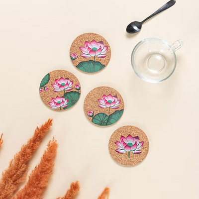 Lotus Cork Coasters