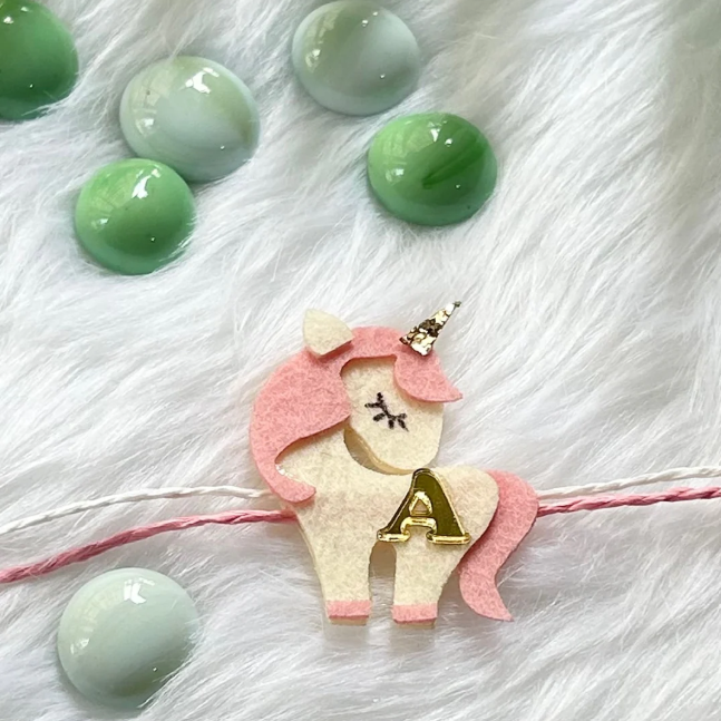 Felt Handmade Rakhi Personalised Initial