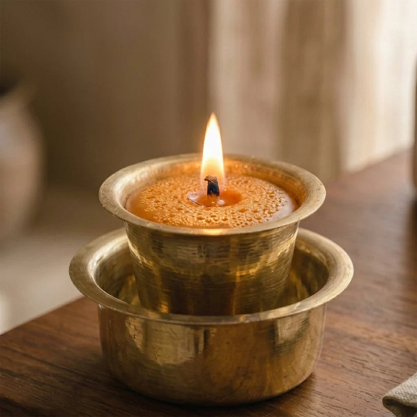Filter Coffee Candle in Brass Dabara