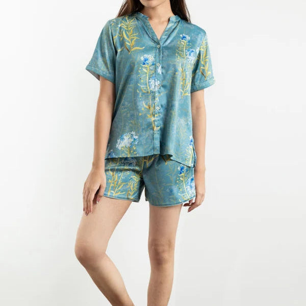 Aaina Teal Shorts Set